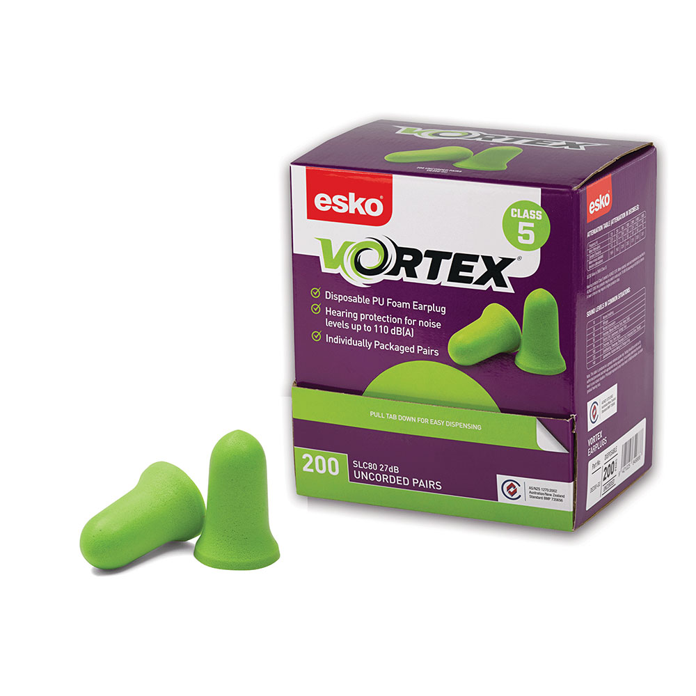 Esko Vortex Earplugs Green Uncorded