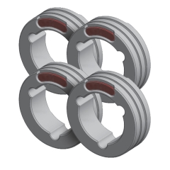 Set of 4 Twin Aluminium Drive Rollers 1.0/1.2mm